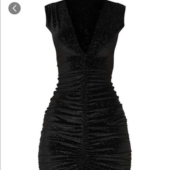 Black Runched Glitter Dress - Picture 3 of 3